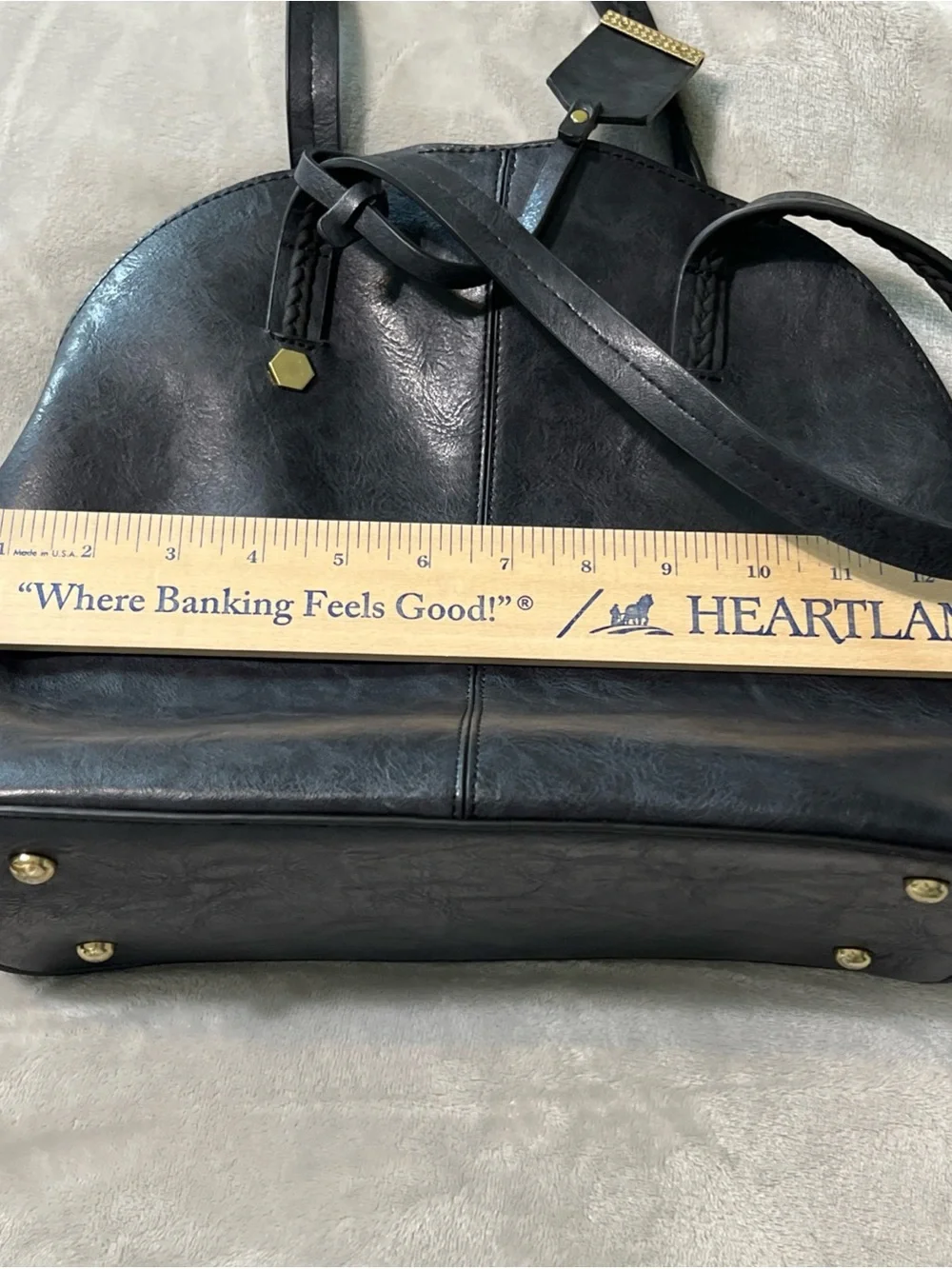 Mellow World Rory Navy Tote Purse Shoulder Bag Vegan Leather Satchel